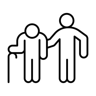 İnce çizgi biçimi Vektör çizimi grafik tasarımı içindeki yaşlı simgesi