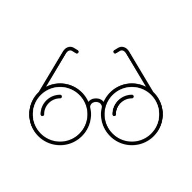 İnce çizgi biçimli vektör çizimi grafik tasarımında gözlük simgesi