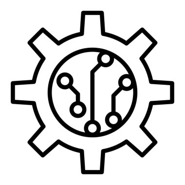 İnce çizgi biçimli sistem simgesi Vektör illüstrasyon grafik tasarımı