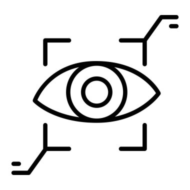 Iris scan icon in thin line style Vector illustration graphic design