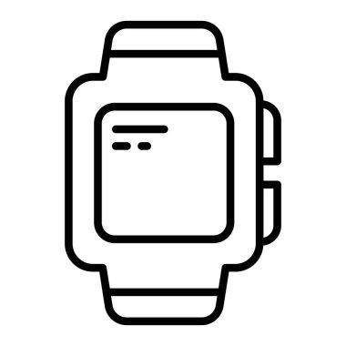 İnce çizgi biçimli Smartwatch biçimindeki Vektör grafik tasarımı simgesi