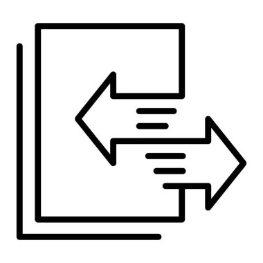 Dosya aktarım simgesi ince çizgi biçimi Vektör illüstrasyon grafik tasarımı
