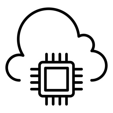 Cloud computing icon in thin line style Vector illustration graphic design