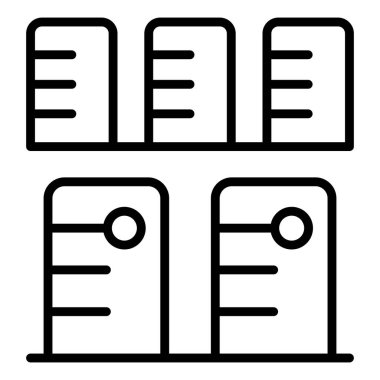 İnce çizgi biçimli Vector grafik tasarımı veritabanı simgesi