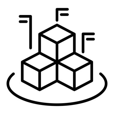 İnce çizgi biçimi vektör grafik tasarımı ile veri diyagramı simgesi