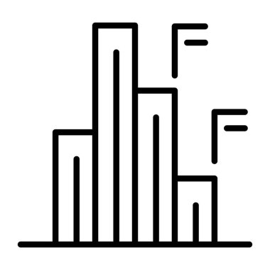 Veri, veritabanı, grafik, grafik, diyagram simgesi ince çizgi biçimi Vektör grafik tasarımı