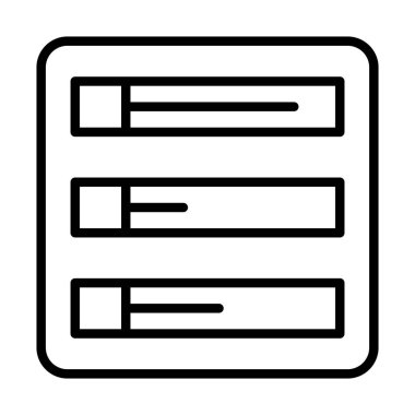 Veri, veritabanı, veri simgesi ince çizgi biçimi Vektör grafik tasarımı