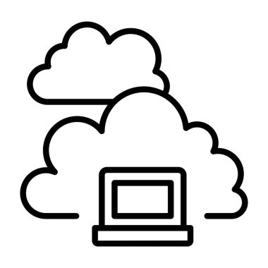 Cloud computing icon in thin line style Vector illustration graphic design