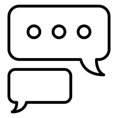 İnce satır biçimi Vektör illüstrasyon grafik tasarımı ile sohbet simgesi