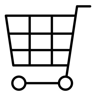 İnce çizgi biçimli Vector grafik tasarımı ile çevrimiçi alışveriş simgesi