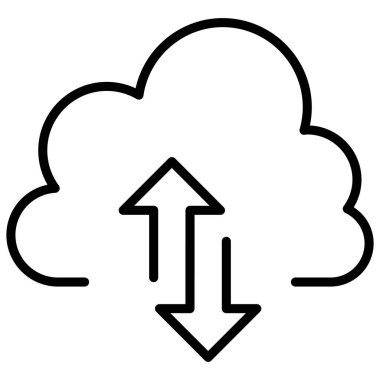 Cloud computing icon in thin line style Vector illustration graphic design