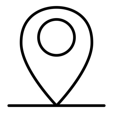 İnce çizgi biçimli konum vektör çizimi grafik tasarımı simgesi