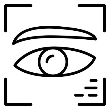 İnce çizgi biçimi Vektör grafik tasarımı ile göz tarama simgesi