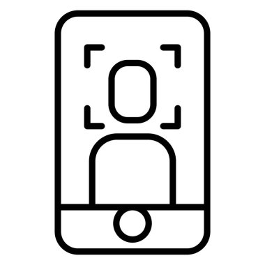 İnce çizgi biçimi Vektör grafik tasarımı ile yüz tarama simgesi