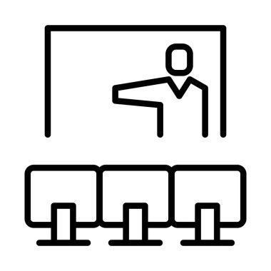 İnce çizgi biçimli Vector grafik tasarımı ile video konferans simgesi