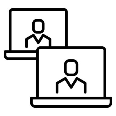 İnce çizgi biçimli Vektör grafik tasarımı ile konferans, toplantı, seminer simgesi