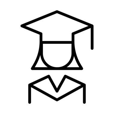 İnce çizgi biçim vektör illüstrasyon grafik tasarımında mezuniyet simgesi