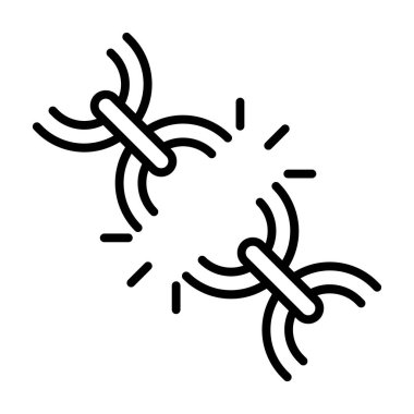 İnce çizgi biçimi Vektör grafik tasarımında zincir simgesini çöz