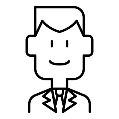 İnce çizgi biçimli vektör illüstrasyon grafik tasarımında iş adamı simgesi