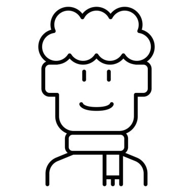 İnce çizgi biçimli eşarp simgesi Vektör çizimi grafik tasarımı