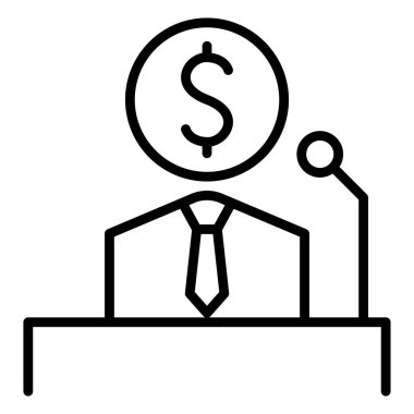 İnce çizgi biçimli vektör grafik tasarımı yatırımcı simgesi