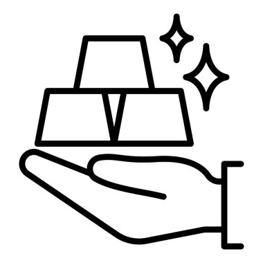 İnce çizgi biçimli altın ikonu Vektör illüstrasyon grafik tasarımı