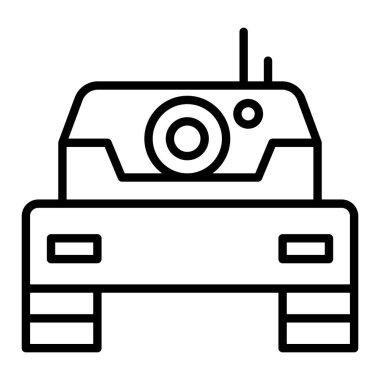 İnce çizgi biçimli tank simgesi Vektör çizimi grafik tasarımı