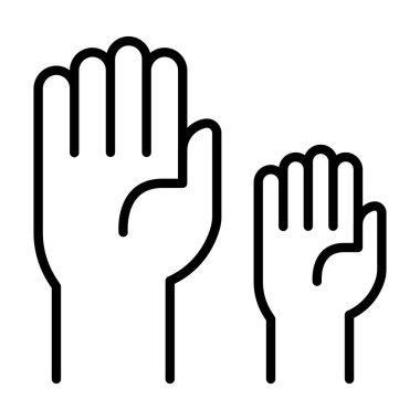 İnce çizgi biçimi Vektör illüstrasyon grafik tasarımı ile protesto simgesi