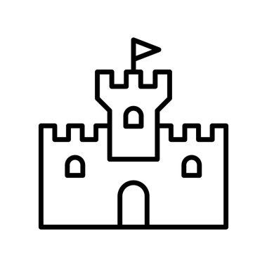 Kale & Saray simgesi ince çizgi biçimi Vektör çizimi grafik tasarımı