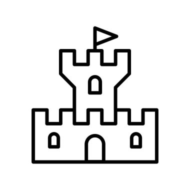 Kale & Saray simgesi ince çizgi biçimi Vektör çizimi grafik tasarımı