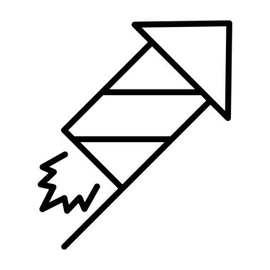 İnce çizgi biçimi Vektör grafik tasarımı ile havai fişek simgesi