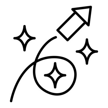 İnce çizgi biçimi Vektör grafik tasarımı ile havai fişek simgesi