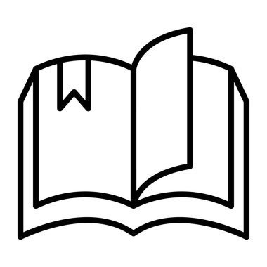 İnce çizgi biçimi vektör çizim grafik tasarımı içerisindeki kitap simgesi