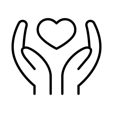 Care icon in thin line style Vector illustration graphic design