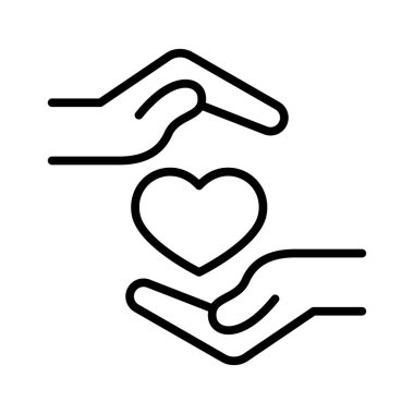 Care icon in thin line style Vector illustration graphic design