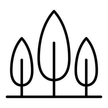 İnce çizgi biçimli Orman simgesi Vektör illüstrasyon grafik tasarımı