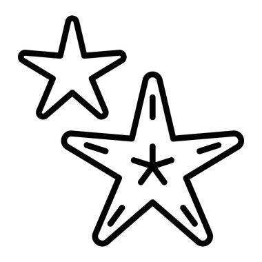 İnce çizgi biçimi vektör grafik tasarımı ile deniz yıldızı simgesi