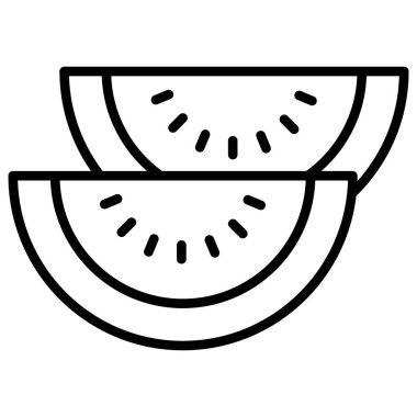 İnce çizgi biçimli vektör çizimi grafik tasarımlı karpuz simgesi