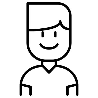 Boy icon in thin line style Vector illustration graphic design