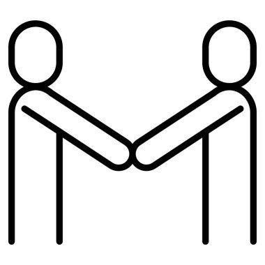 Shake hands icon in thin line style Vector illustration graphic design