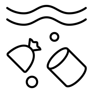 Su kirliliği simgesi ince çizgi biçimi Vektör grafik tasarımı