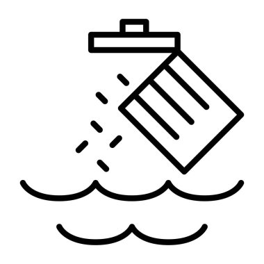 Su kirliliği simgesi ince çizgi biçimi Vektör grafik tasarımı