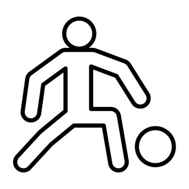 İnce çizgi biçimli vektör grafik tasarımı ile futbol simgesi oynanıyor