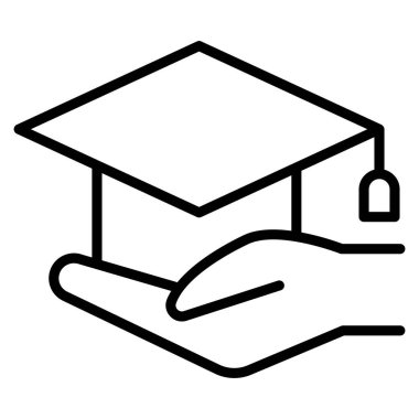 İnce çizgi biçim vektör illüstrasyon grafik tasarımında mezuniyet simgesi