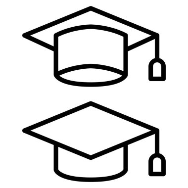 İnce çizgi biçim vektör illüstrasyon grafik tasarımında mezuniyet simgesi