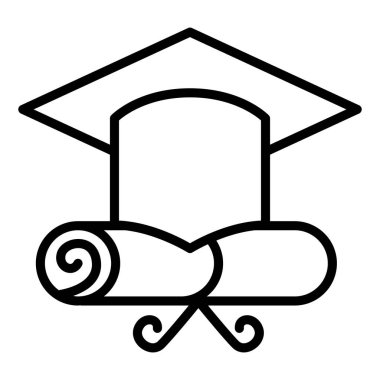 İnce satır biçimi vektör çizimi grafik tasarımı ile sertifika simgesi