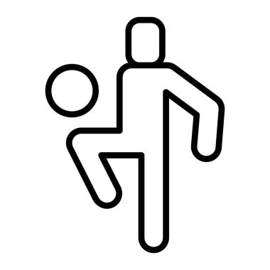 İnce çizgi biçimli vektör grafik tasarımı ile futbol simgesi oynanıyor