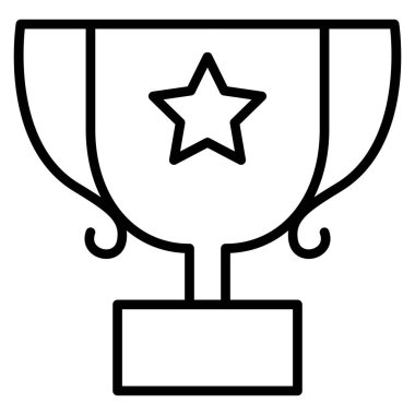 İnce çizgi biçimli vektör grafik tasarımı ile futbol kupası simgesi