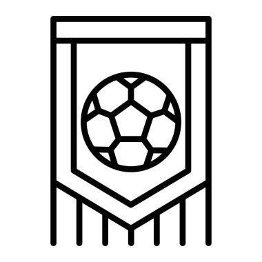 İnce çizgi biçimli Vector grafik tasarımı ile futbol kulübü bayrağı simgesi