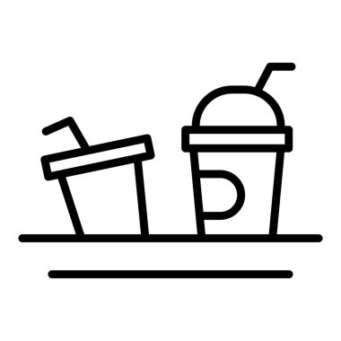 Su kirliliği simgesi ince çizgi biçimi Vektör grafik tasarımı